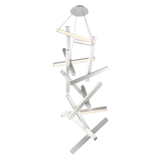 Modern Forms PD-64875-AL 3000K 80 Watt Chaos LED Vertical Chandelier in Brushed Aluminum