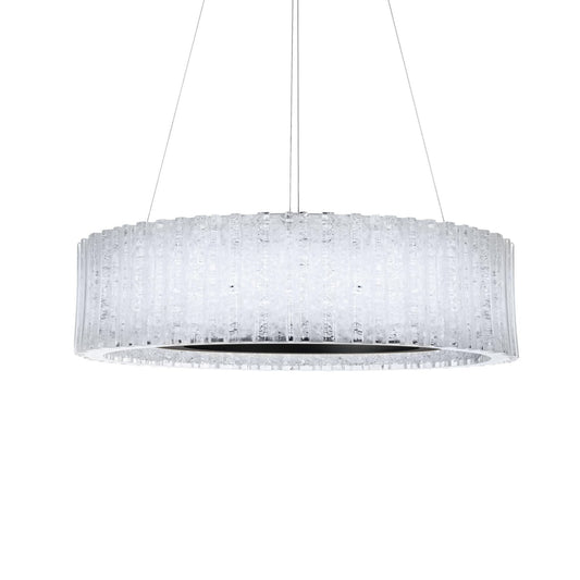 Rhiannon 28in LED Round Chandelier 3000K with Reclaimed Crystal in Black