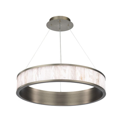Coliseo 28in LED Round Chandelier 3000K with Spanish Alabaster in Antique Nickel