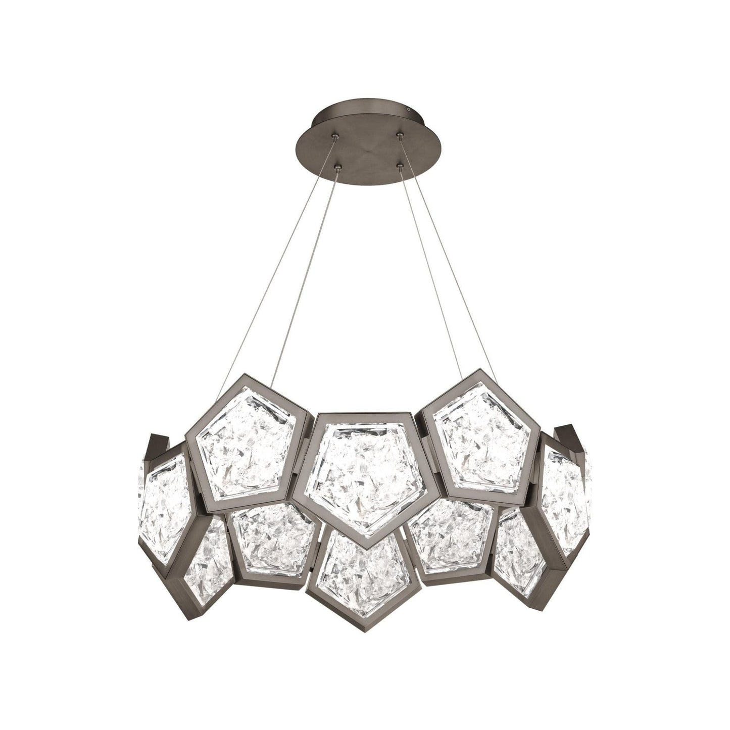 Starlight Starbright 26in LED Round Chandelier 3000K with Antique Nickel in Aged Brass