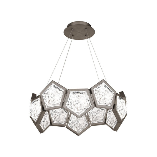 Starlight Starbright 26in LED Round Chandelier 3000K with Antique Nickel in Aged Brass