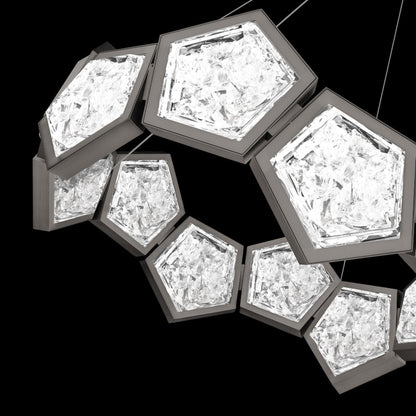 Starlight Starbright 26in LED Round Chandelier 3000K with Antique Nickel in Aged Brass
