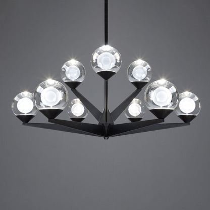 Double Bubble 27in LED 9 Light Chandelier 3000K in Black