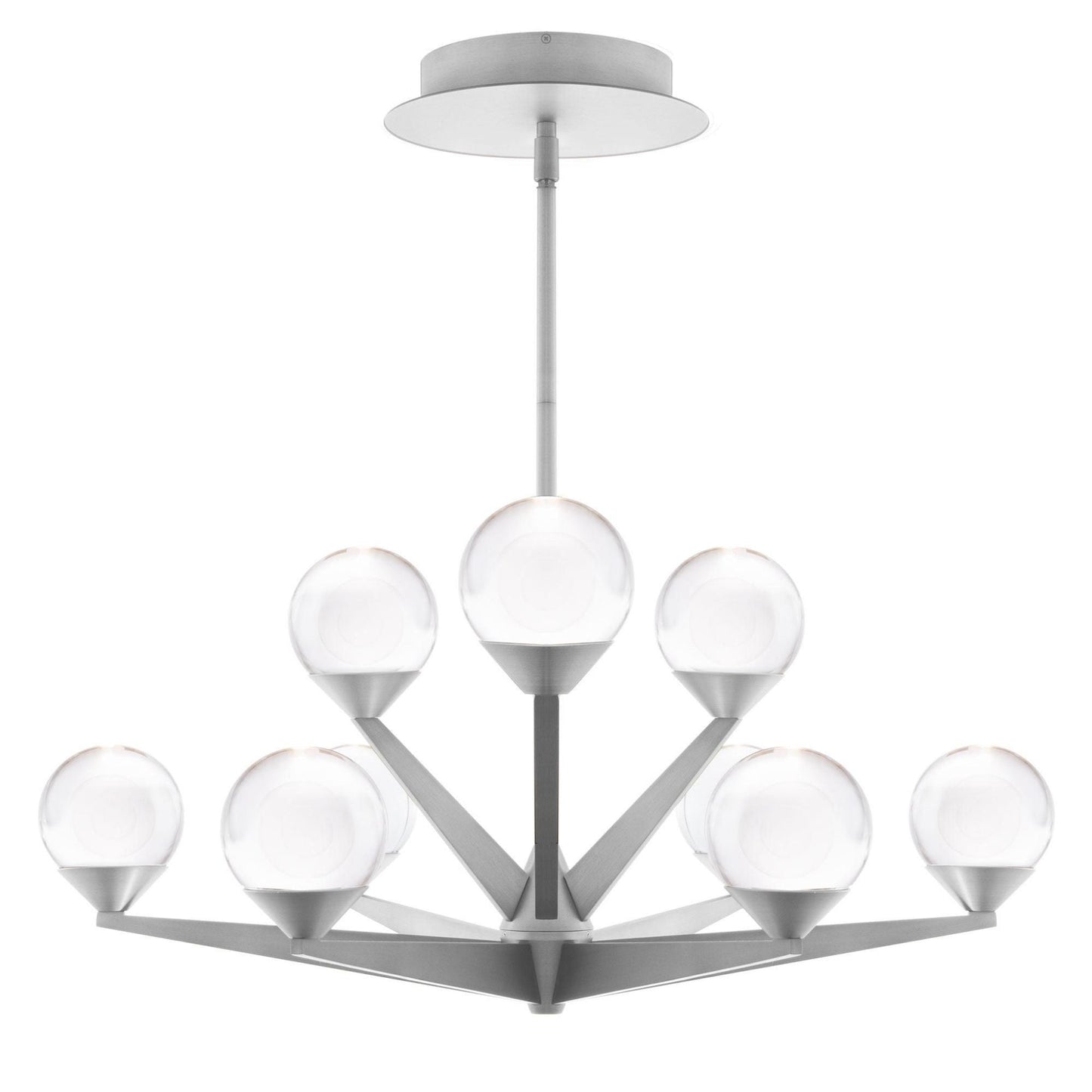 Double Bubble 27in LED 9 Light Chandelier 3000K in Satin Nickel