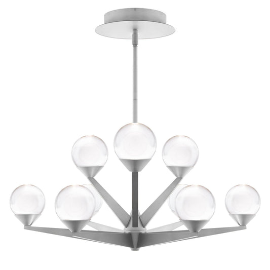 Double Bubble 27in LED 9 Light Chandelier 3000K in Satin Nickel