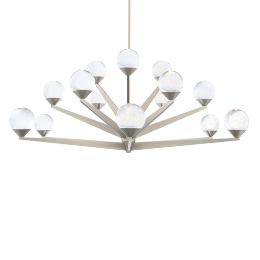 Double Bubble 37in LED 15 Light Chandelier 3000K in Satin Nickel