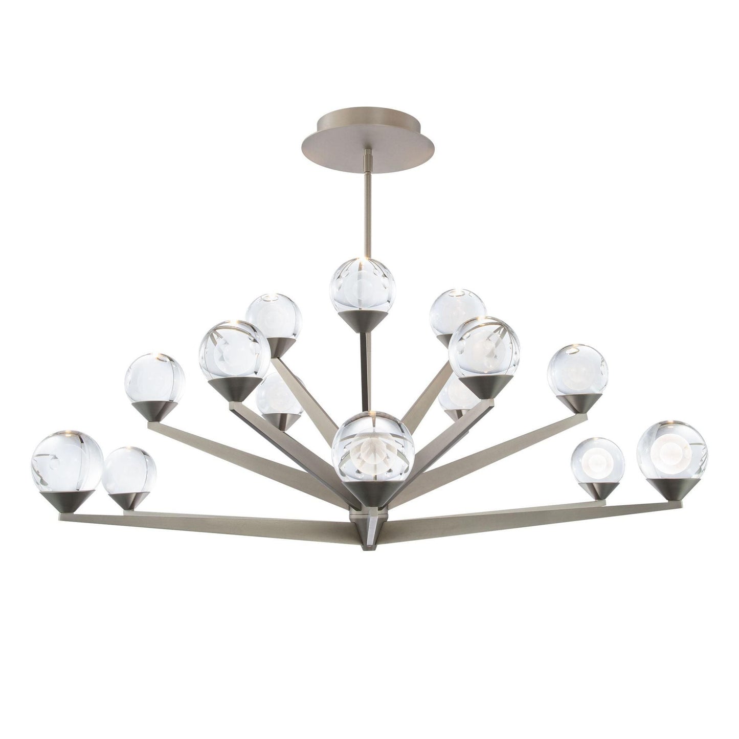 Double Bubble 37in LED 15 Light Chandelier 3000K in Satin Nickel