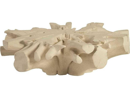 Flow 60-Inch Square White Stone Coffee Table