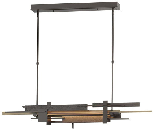 Planar 48.3"W Soft Gold Accented Oil Rubbed Bronze Standard LED Pendan