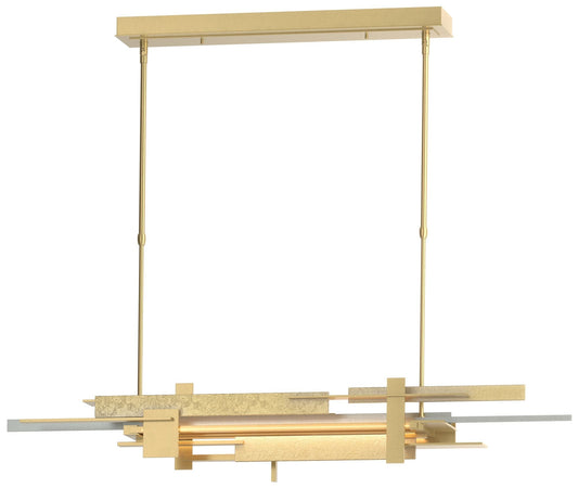 Planar 48.3"W Vintage Platinum Accented Modern Brass Standard LED Pend