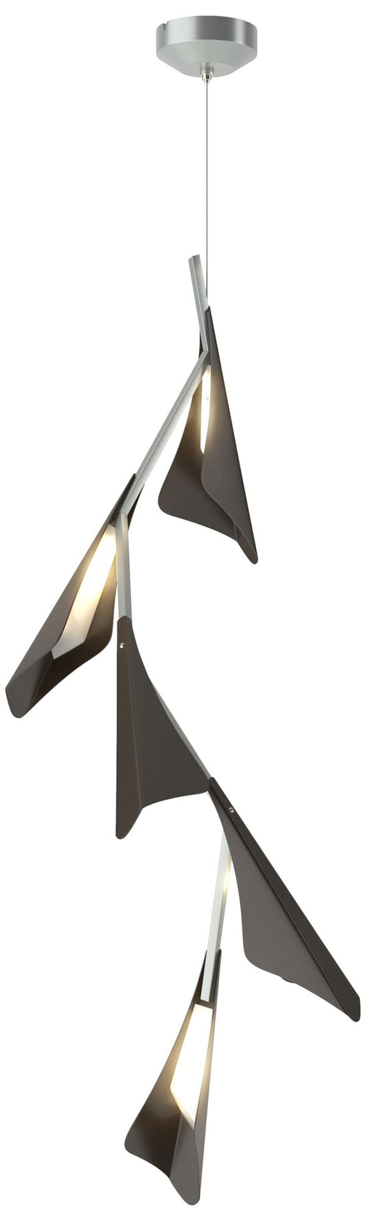 Plume 15"W 5-Light Oil Rubbed Bronze and Standard LED Pendant