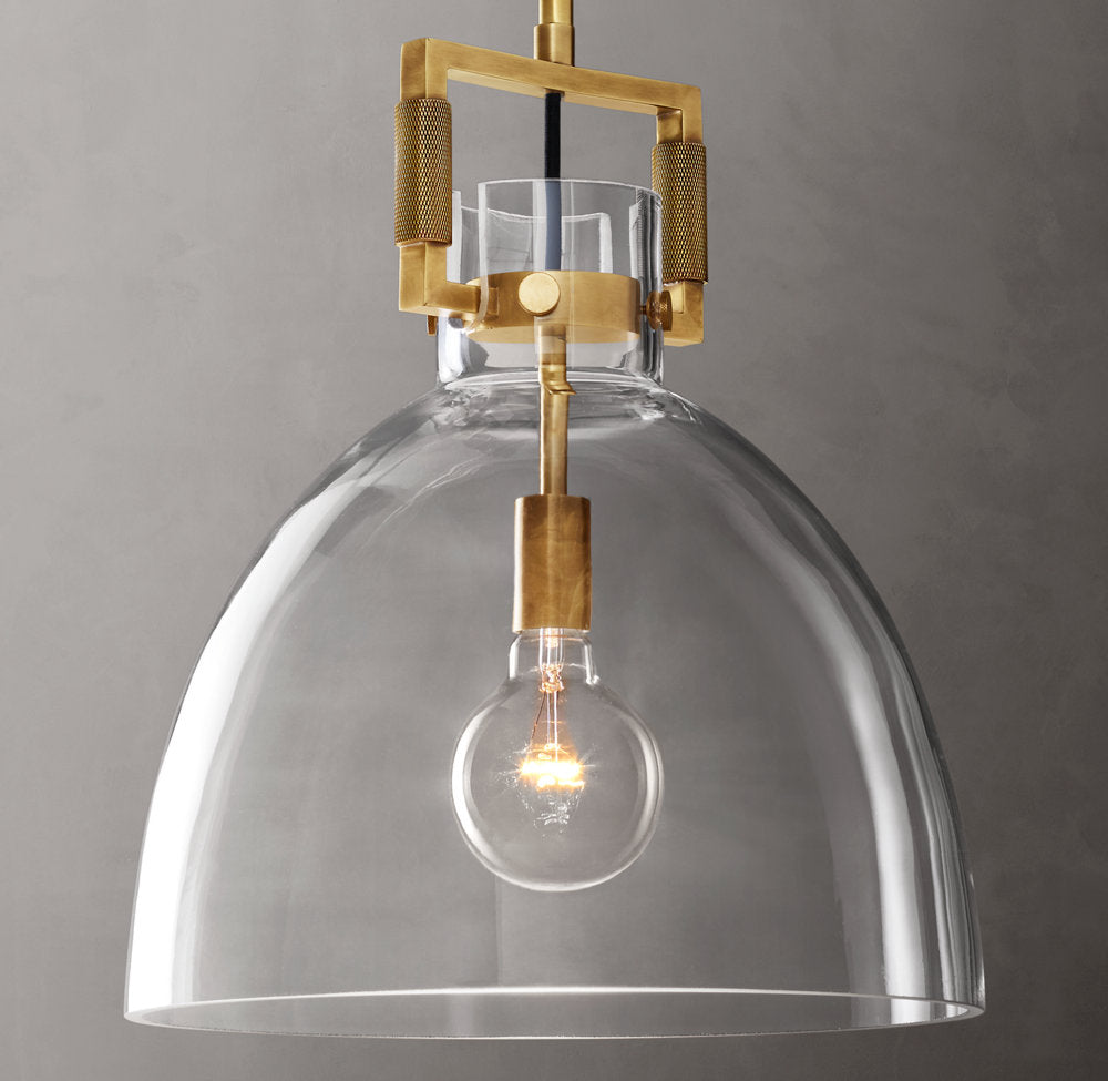 Industrial Glass Pendant Light Fixture