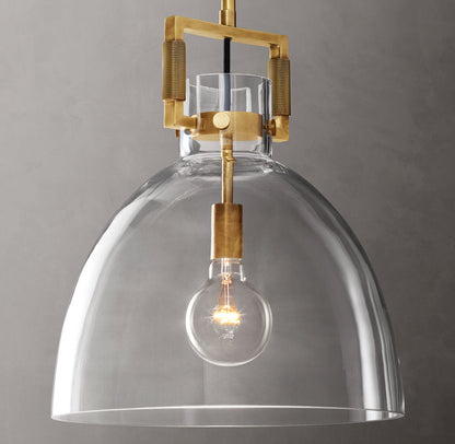 Industrial Glass Pendant Light Fixture