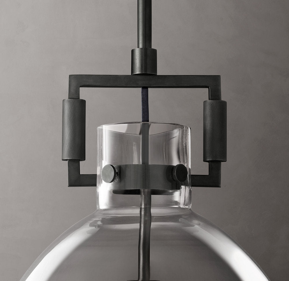Industrial Glass Pendant Light Fixture