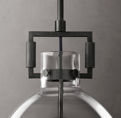 Industrial Glass Pendant Light Fixture