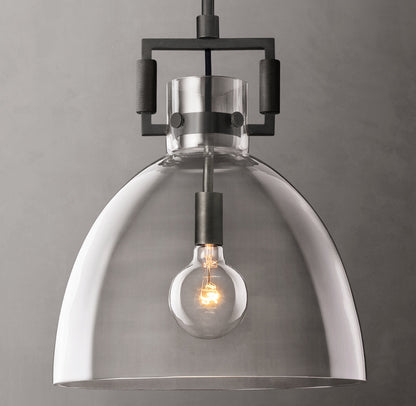 Industrial Glass Pendant Light Fixture