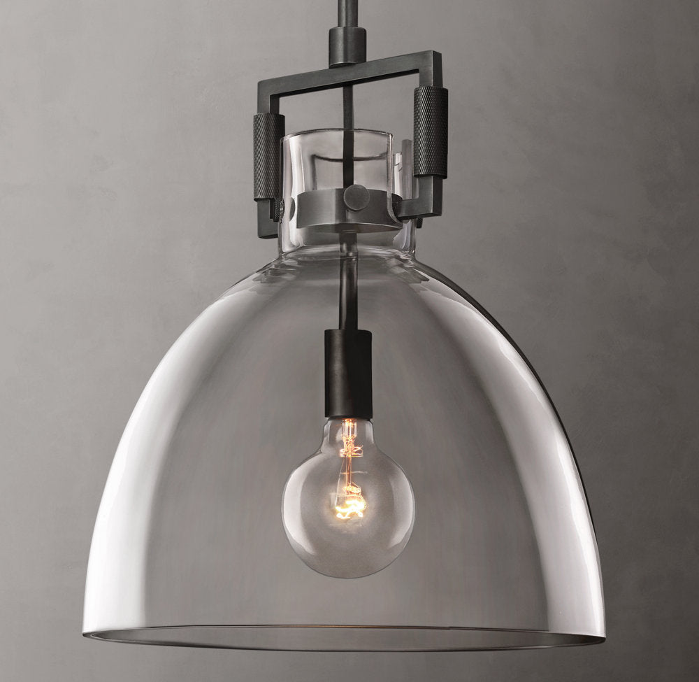 Industrial Glass Pendant Light Fixture