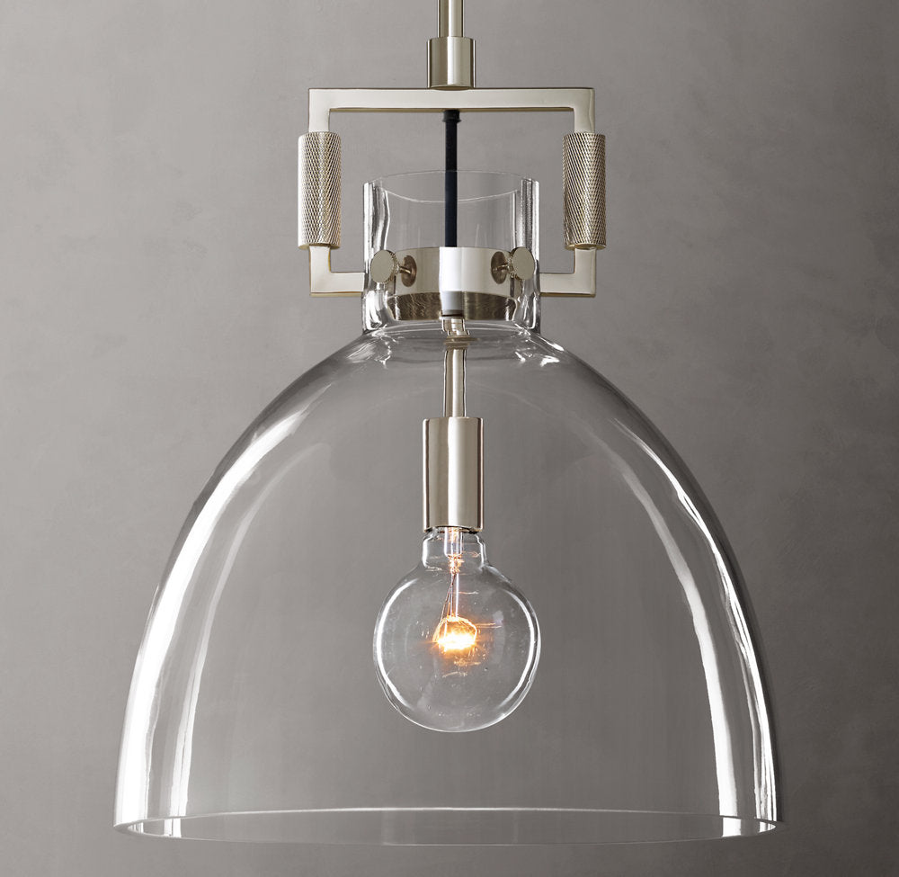 Industrial Glass Pendant Light Fixture