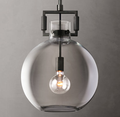 Machinist Glass Globe Pendant