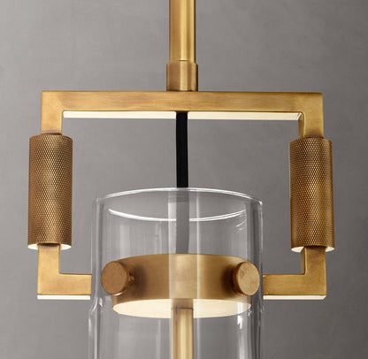 Machinists Cylindrical Glass Pendant Lamp
