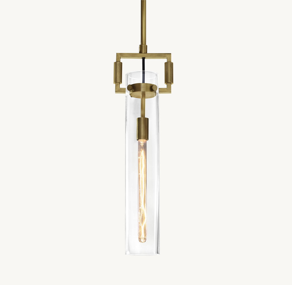 Machinists Cylindrical Glass Pendant Lamp