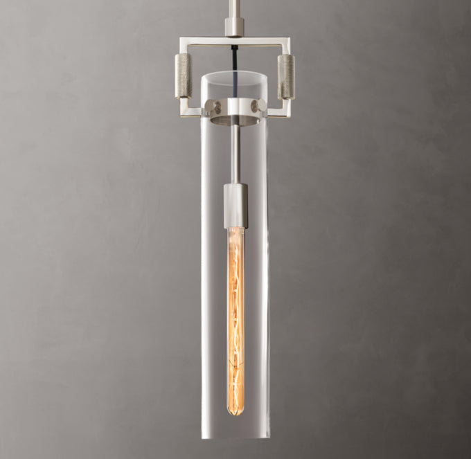 Machinists Cylindrical Glass Pendant Lamp