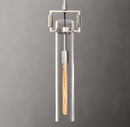 Machinists Cylindrical Glass Pendant Lamp