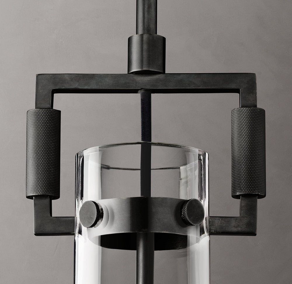 Machinists Cylindrical Glass Pendant Lamp