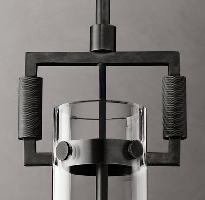 Machinists Cylindrical Glass Pendant Lamp