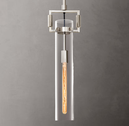 Machinists Cylindrical Glass Pendant Lamp