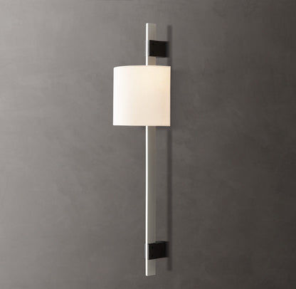 Vela Rectangular Bar Sconce - Round Shade