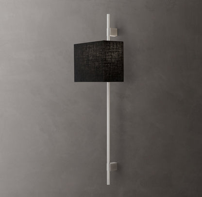Vela Round Bar Sconce - Rectangular Shade