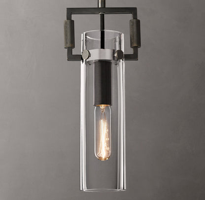 Machinists Cylindrical Glass Pendant Lamp