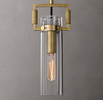 Machinists Cylindrical Glass Pendant Lamp