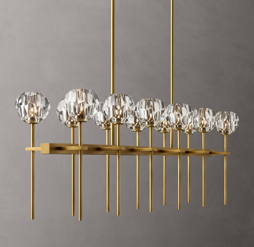 Boule De Cristal Clear Glass Double Linear Chandelier 60"