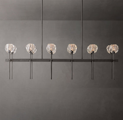 Boule De Cristal Clear Glass Double Linear Chandelier 60"