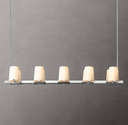 Pauillac Fabric Shade Linear Chandelier 49"