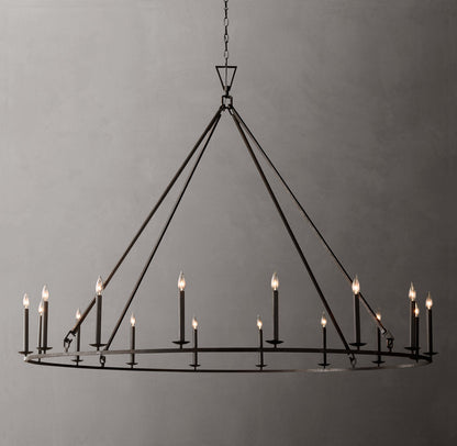19TH C. ENGLISH OPENWORK ROUND CHANDELIER 72"