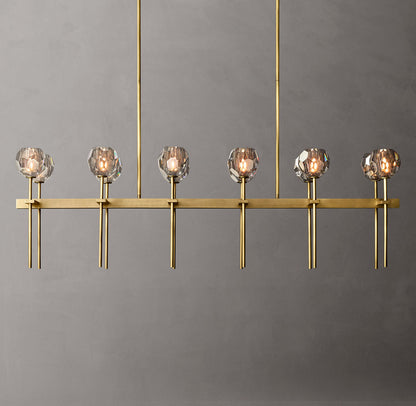 Boule De Cristal Smoke Glass Double Linear Chandelier 60"