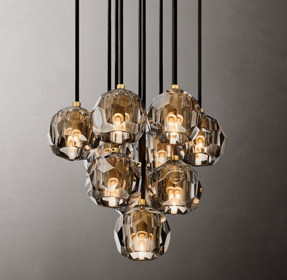 Boule De Cristal Smoke Glass Round Cluster Chandelier 14"