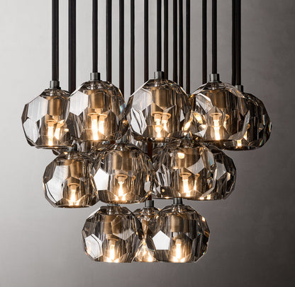 Boule De Cristal Smoke Glass Round Cluster Chandelier 19"