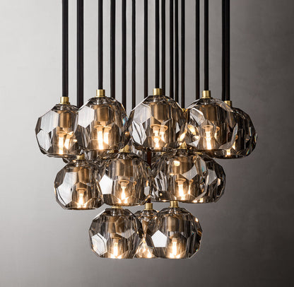 Boule De Cristal Smoke Glass Round Cluster Chandelier 19"