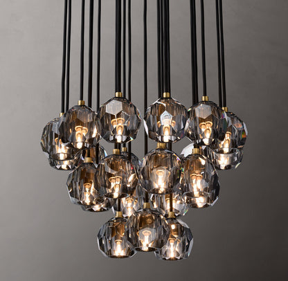 Boule De Cristal Smoke Glass Round Cluster Chandelier 24"