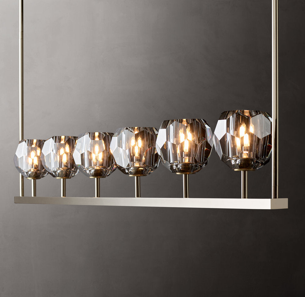 Boule De Cristal Smoke Glass Linear Chandelier 60"