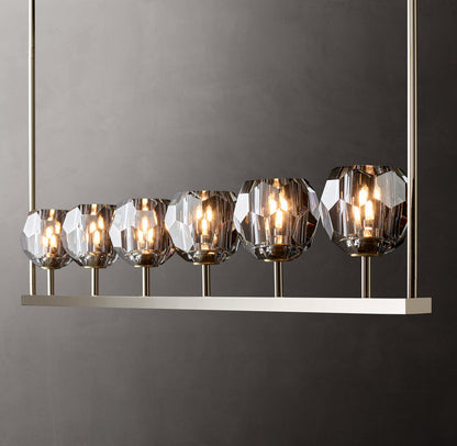 Boule De Cristal Smoke Glass Linear Chandelier 60"