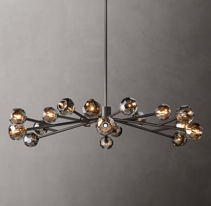 Crystal Sphere Tinted Glass Circular Chandelier 60"