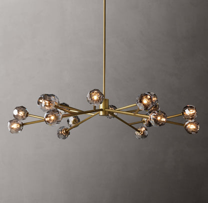 Crystal Sphere Tinted Glass Circular Chandelier 60"
