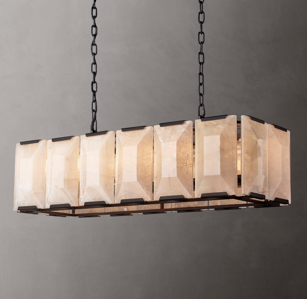 Harlowe Crystal Rectangular Chandelier 42"