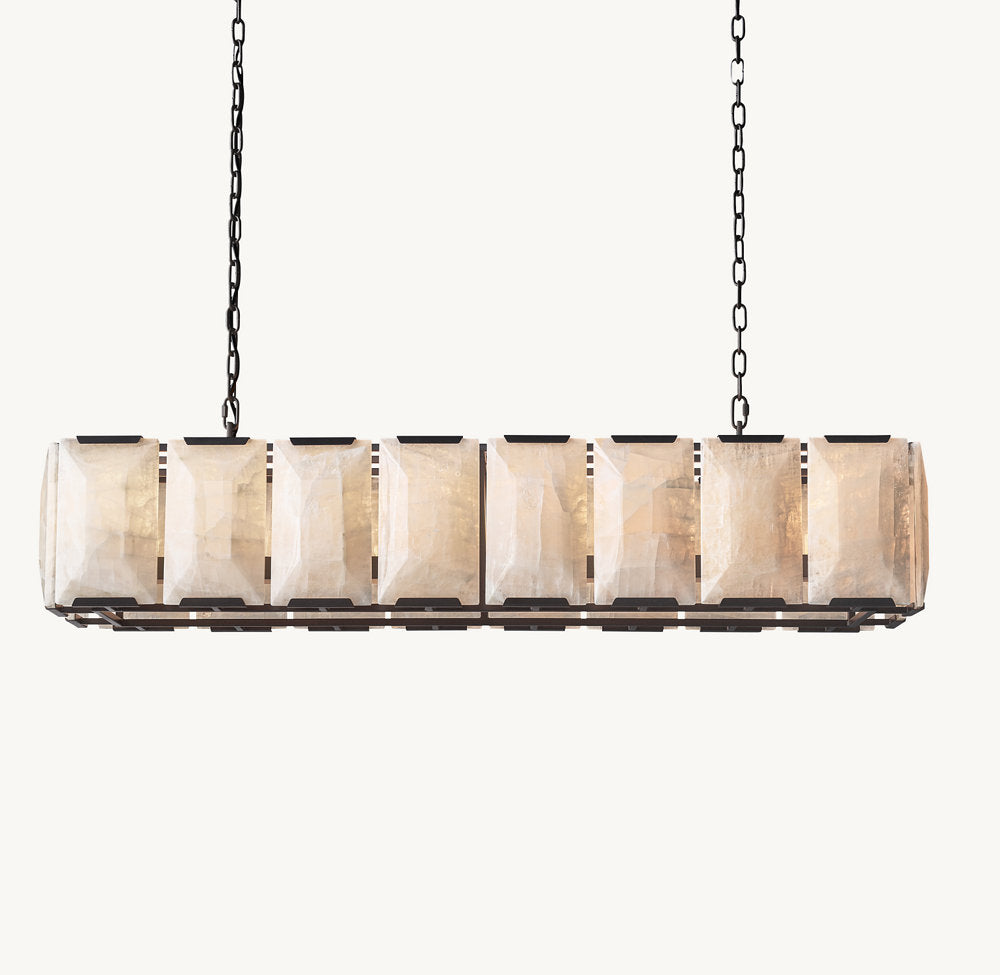 Harlowe Rectangular Calcite 54" Chandelier