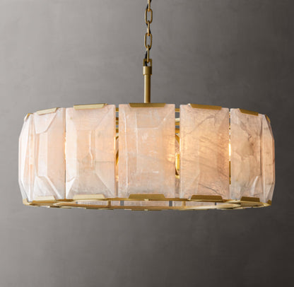 Harlowe Calcite Circular Chandelier 31"